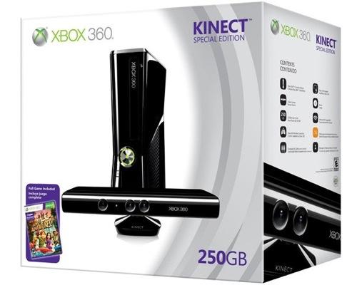 XBOX 360 Slim 250 GB + Kinect + 2 Mandos + 2 Juegos	 (Barcelona)