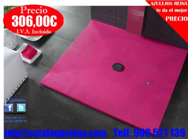 Plato de Ducha Modelo HURACÁN 90x90 Fucsia  en Burgos