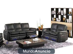 SOFA CONJUNTO 3PLAZAS + 2PLAZAS EN PIEL MODELO ALEXANDRA