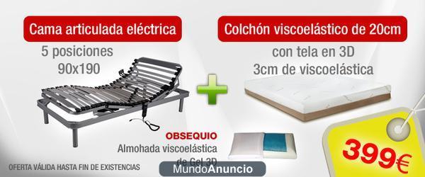 Oferta de otoño: cama eléctrica+colchón viscoelástico.