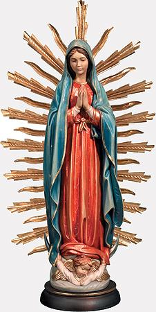 Talla de madera de la Virgen de Guadalupe