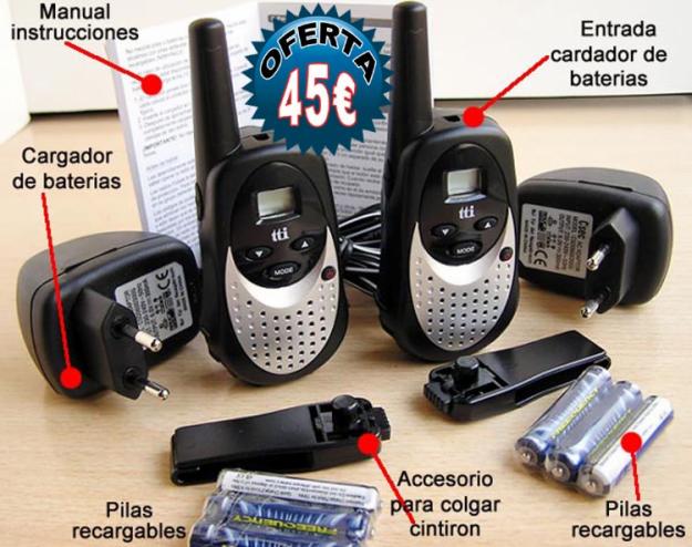 Walkie Talkie flytalk doble cargador y pilas recargables