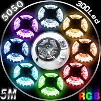 Tira 5m 300 leds 5050 rgb waterproof 24 colores