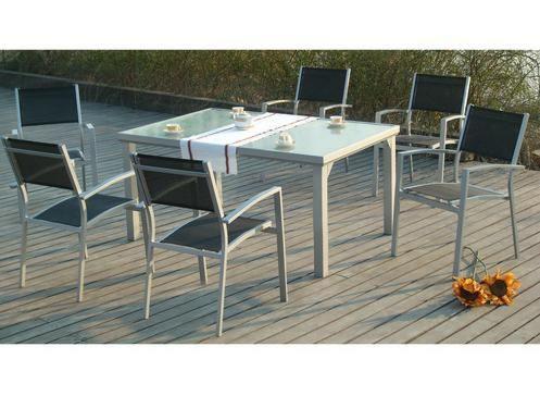 Conjunto mueble terraza y jardin CALPE mesa y 6 sillas