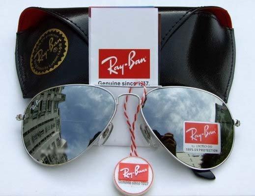 gafas de sol ray ban aviator rb3025 montura plateada lentes de espejo