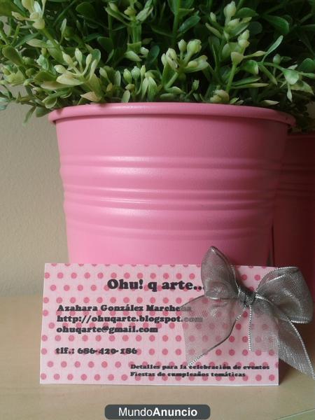 Venta de detalles para invitados en bodas, comuniones y bautizos. Venta de reposteria creativa para todo tipo de celebra