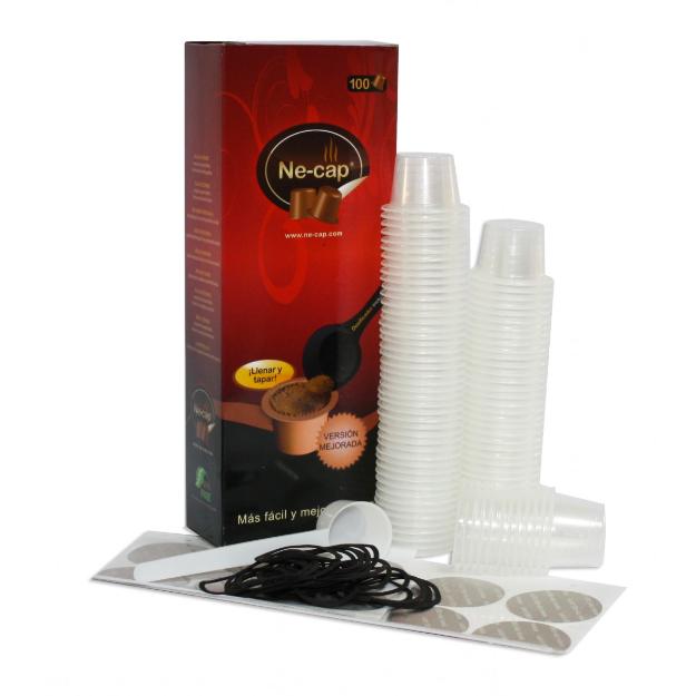 Ne-cap capsulas compatibles para cafetera Nespresso 100u. Krups Delonghi Siemens