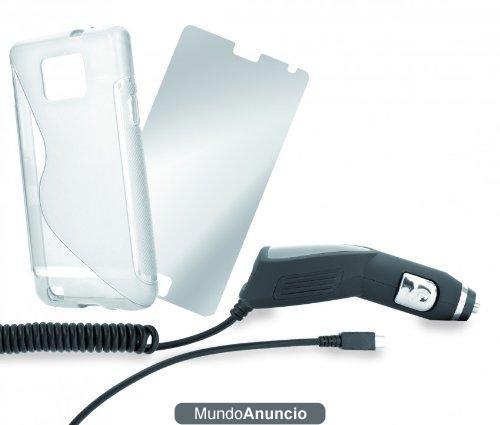 Xqisit  - Accesorios esenciales para Samsung Galaxy S II i9100 (protector de pantalla, carcasa protectora transparente,