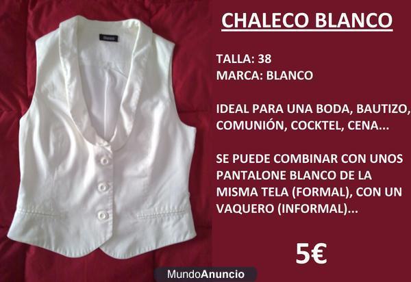 Chaleco blanco de vestir de la marca Blanco y de la talla 38