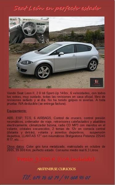 SEAT LEON 2.0 TDI  SPORT-UP 140CV