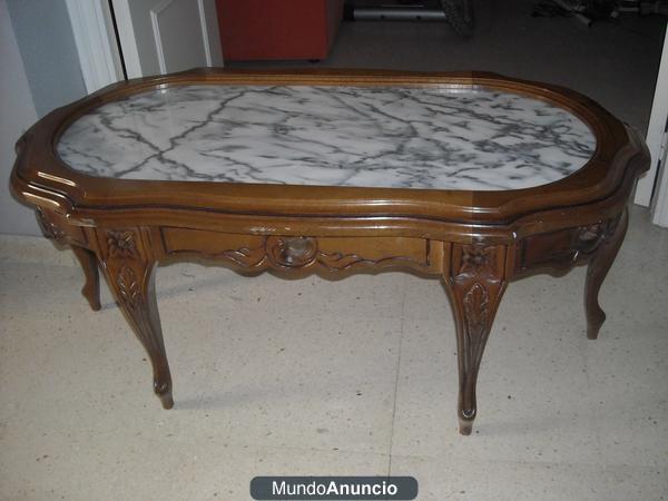 VENDO MESA BAJA ANTIGUA CON MARMOL