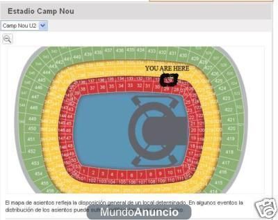 (PRECIO COSTE) 2 Entradas Tribuna (bloque 130) U2 Barcelona 30/06 (PRECIO COSTE POR NO PODER IR)