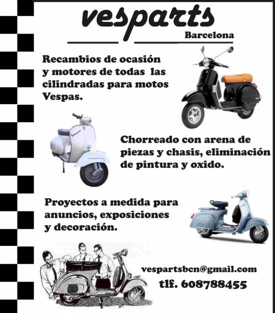 Realizamos trabajos de chorreado con arena y Microesferas de vidrio motos Vespa