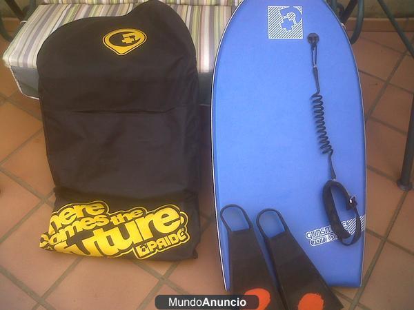 SE VENDE TABLA BODYBOARD PRIDE + FUNDA PRIDE + INVENTO PRIDE + ALETAS VIPER