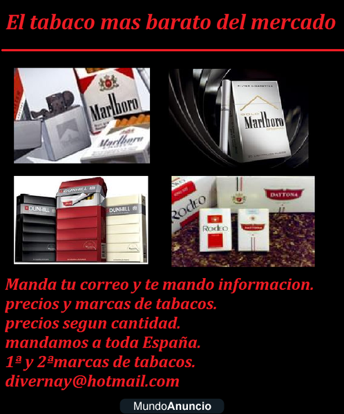 Vendo tabaco,el mas barato del mercado