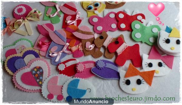 broches de fieltro todos a 1 y 2 euros