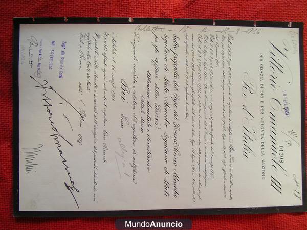 Autographs of BENITO MUSSOLINI and ITALIAN KINGS !