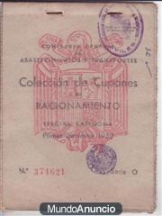 CARTILLA DE RACIONAMIENTO - ESPAÑA DE FRANCO