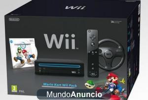 CONSOLA WII NEGRA MARIO KART EN PERFECTO ESTADO Y EN SU CAJA ORIGINAL