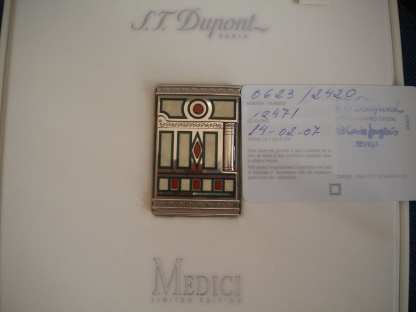 Encendedor de la marca dupont, medici limited edition 2005 ligne 2.