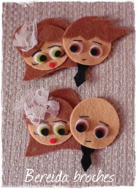 broches de novios en fieltro