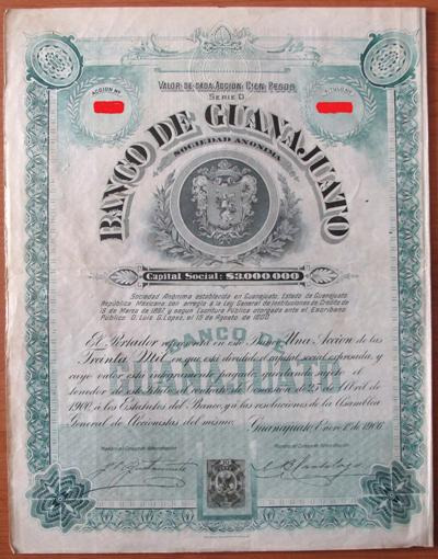 Bono mexicano - winston churchill - banco de guanajuato 1.906