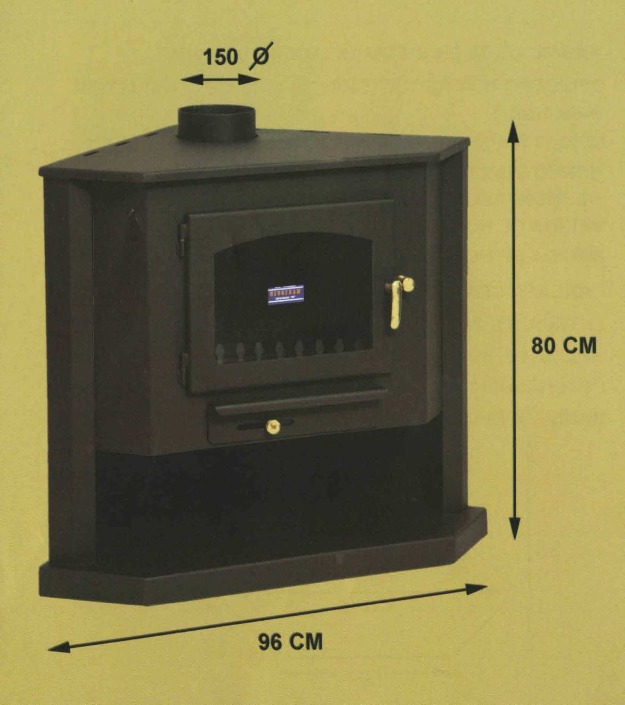 Estufa de leña de rincón modelo Veleta