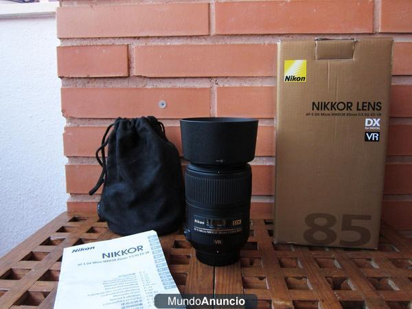 Vendo Objetivo Nikon Micro 85mm f/3.5G ED VR NUEVO