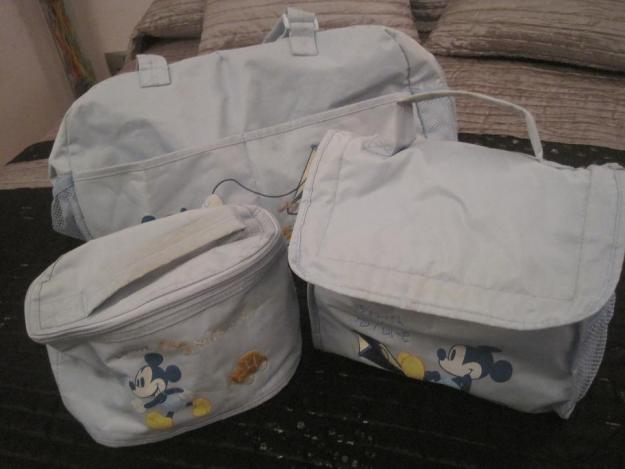 Set de tres bolsos de bebe para hospital del mickie mouse