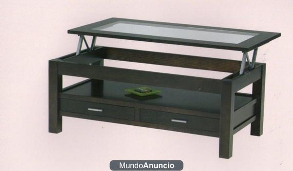 MESA CENTRO MACIZA ELEVABLE CON CAJONES COMPLETAMENTE NUEVA