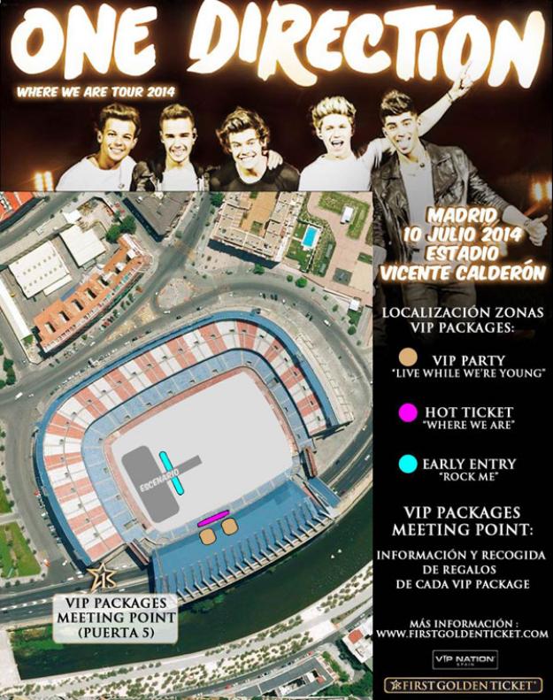 One direction - vicente calderon 10-07-2014 ENTRADAS VIP