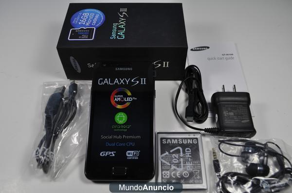 II NUEVO SAMSUNG GALAXY S i9100 16GB NEGRO DESBLOQUEADO GSM 8MP GPS WiFi Android S2