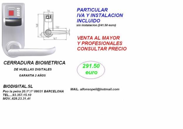 CERRADURA BIOMETRICA (241.50 euro)