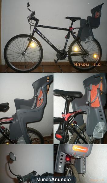 Vendo Bicicleta de Montaña con Sillita para Bebes