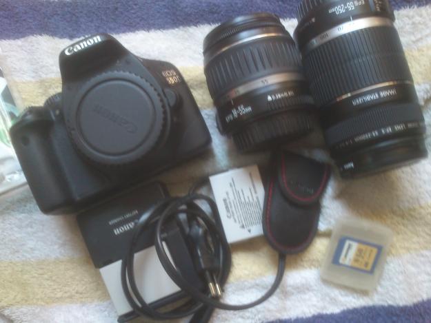 Vendo Canon 550d + objetivo 18-55 + 55-250 + tarjeta 8gb + 2 baterias