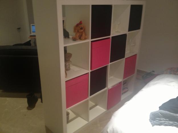 EXPEDIT Estantería, alto brillo blanco con cajones blanco y fusia-Nuevo 2 meses