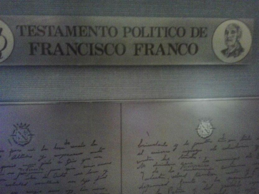 Testamento francisco franco en oro