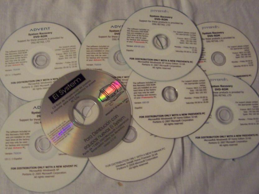 Discos de recuperación de sistema Pc City