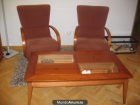 Sillones individuales y mesa de cerezo y cristal - mejor precio | unprecio.es