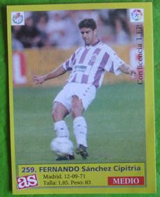 Pegatina Fernando Sánchez Cipitria. Fútbol. Real Valladolid. Diario As