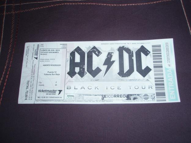 Vendo sobre. REgalo entrada de ACDC Bilbao