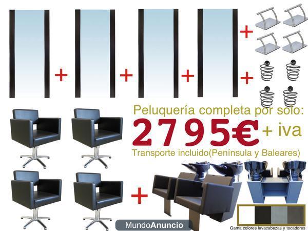 PACK MOBILIARIO PELUQUERIA 4 SERVICIOS X 2795€+IVA