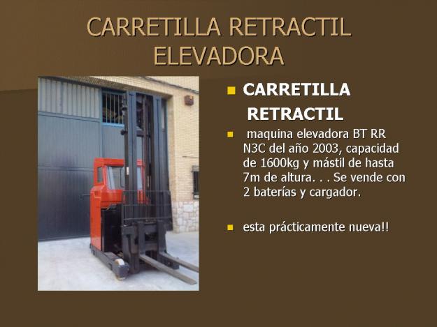 SUPER PRECIO!!! CARRETILLA RETRACTIL BT!!! CON 2 BATERIAS!!!