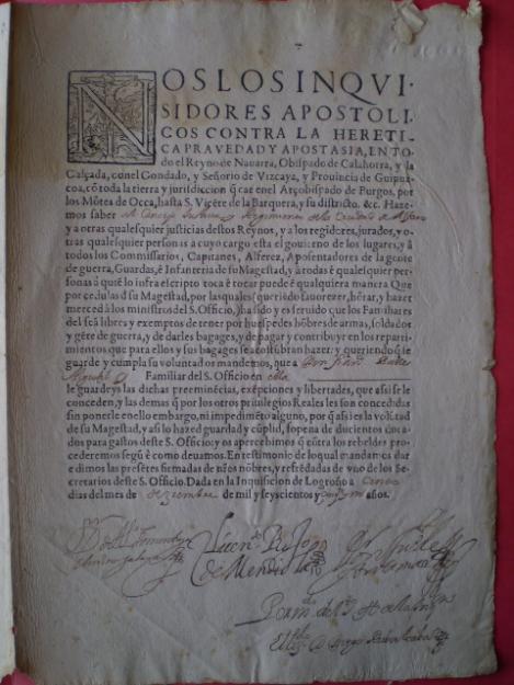 documento Inquisicion 1654