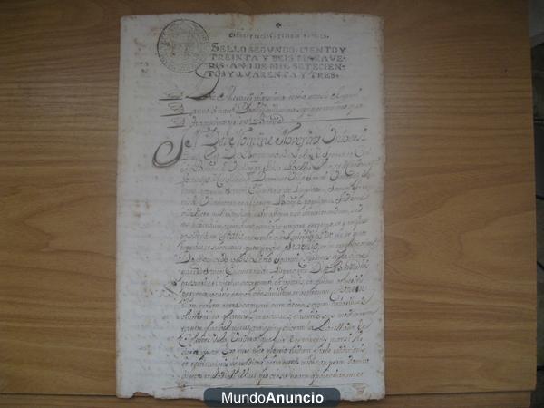 documento año 1743,del baron,de can BARO´, BARCELONA.