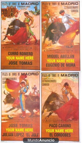 Carteles de Toros y flamenco  Personalizados