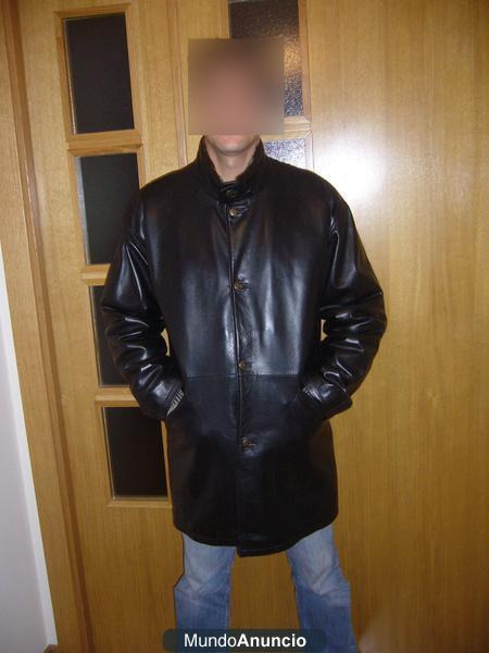 Vengo abrigo chaquetón de piel cuero auténtica de hombre