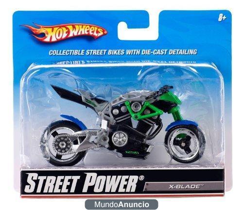 Mattel - R1090 - Vehículo sin pilas - Hot Wheels - Motos 1 / 18 - X-Street Hoja de alimentación - Gris / Verde