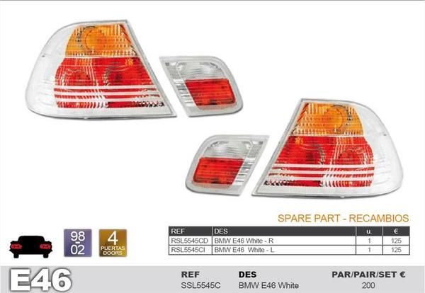 PILOTOS BLANCOS BMW E46 SERIE 3 (1998 AL 2002) 4P