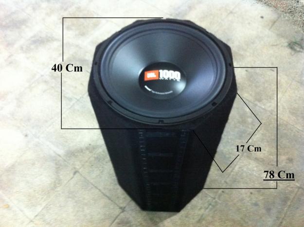 Subwofer Octogono con sub JBL de 15 pulgadas y etapa